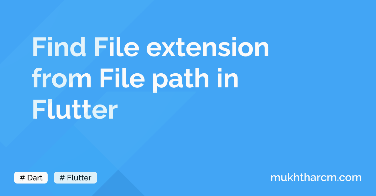 Find File extension from File path in Flutter