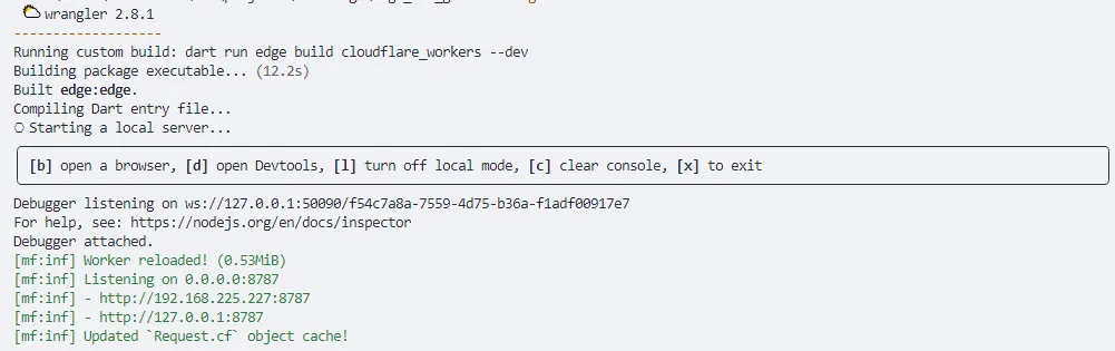 Running the Dart edge development server