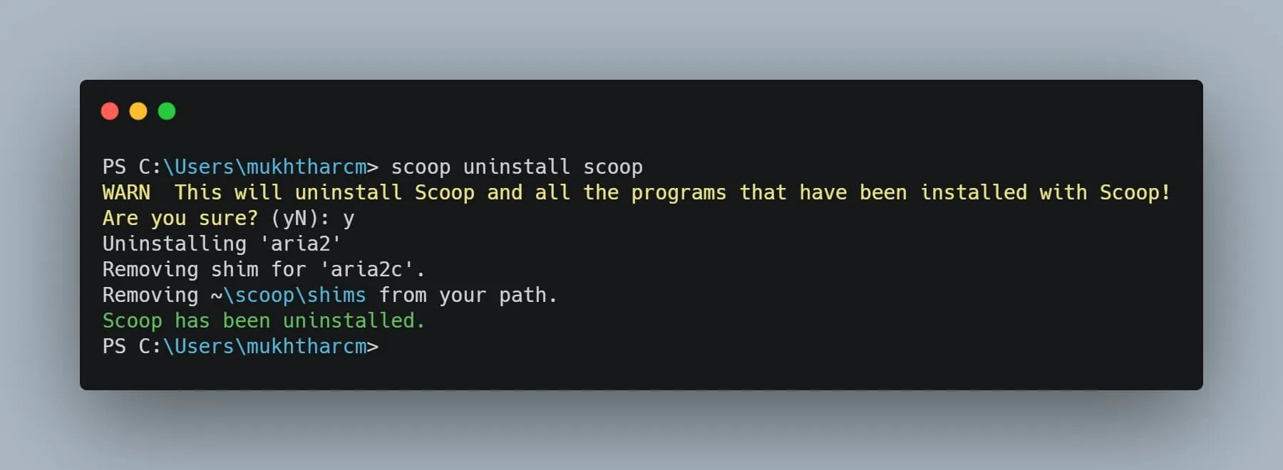 Scoop Uninstallation