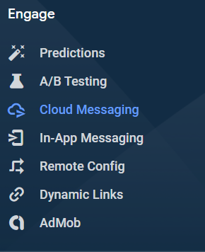 Click on Cloud Messaging